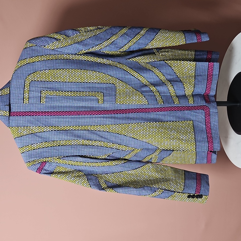 HANDMADE Slimfit Multicolor Blazer for Men - Picture 2 of 10